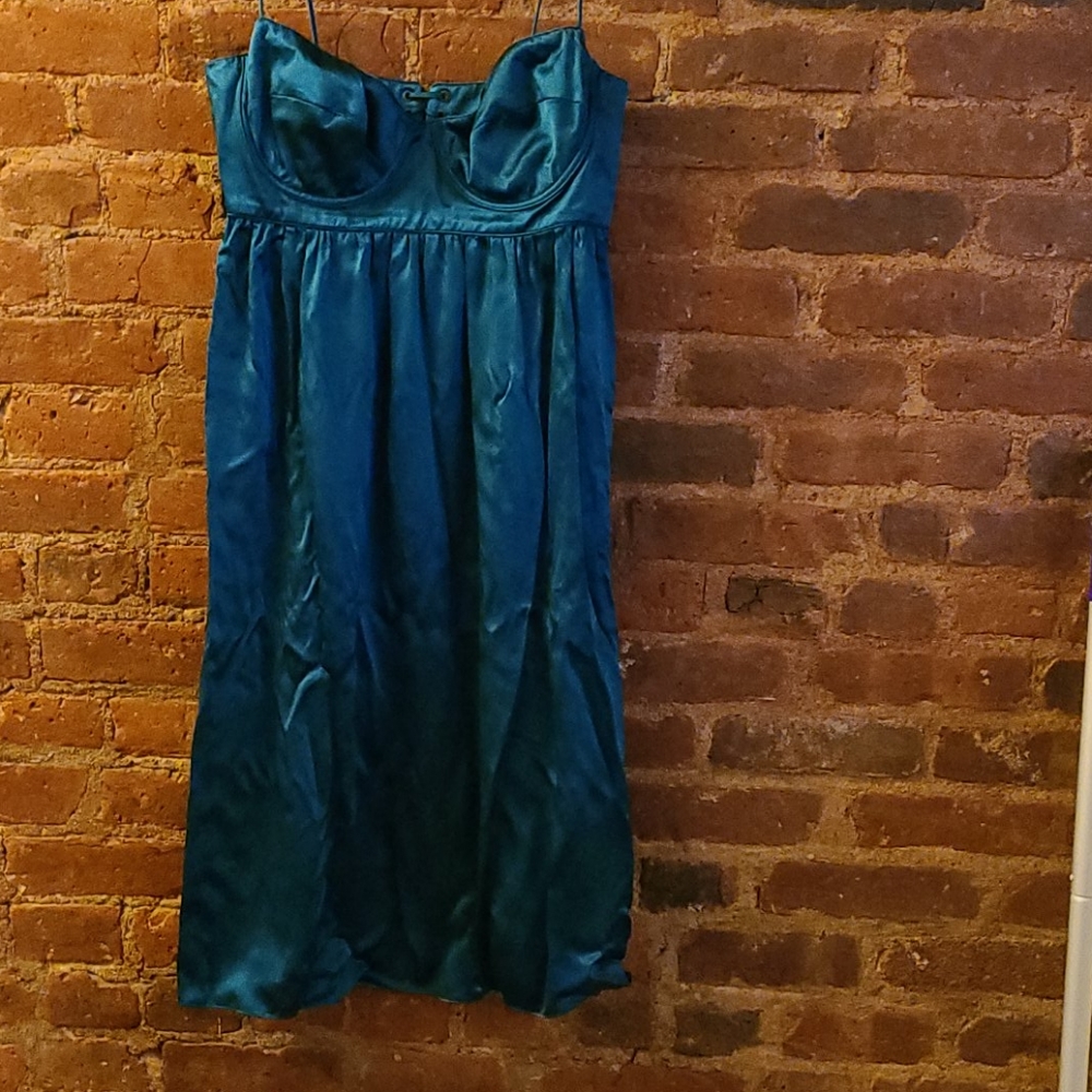 Ingma Melerno, silk dress, emerald green,